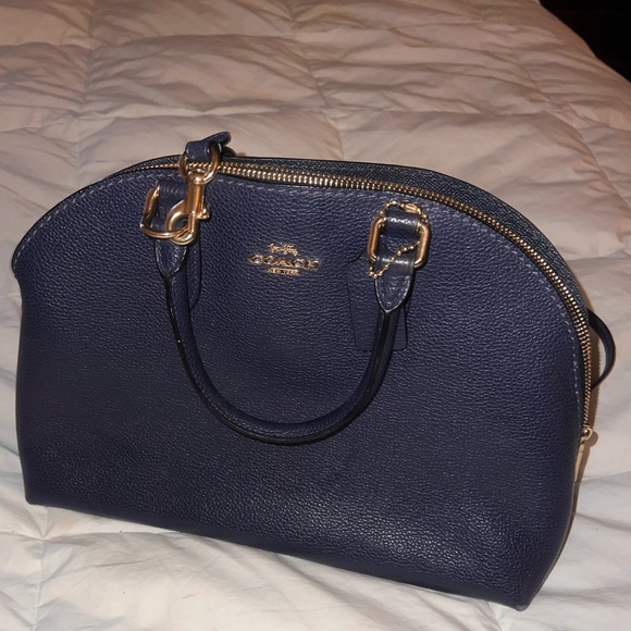 Coach Handbags - 🌊✨Coach Navy Dome Satchel with Gold Hardware✨🌊